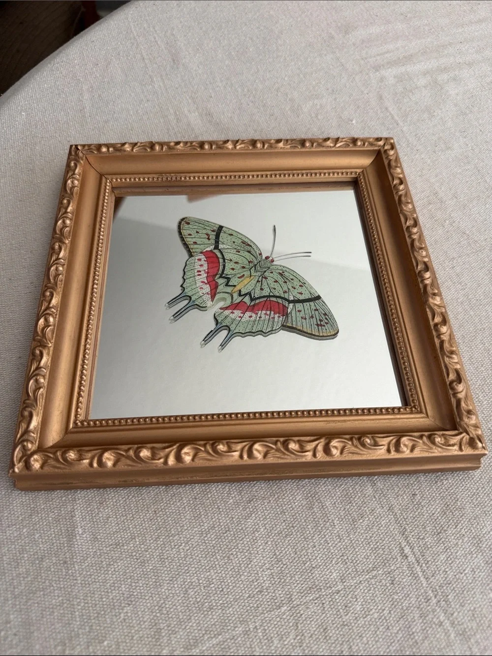 Vintage Inspired Ornate Gold Butterfly Wall Mirror
